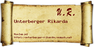 Unterberger Rikarda névjegykártya